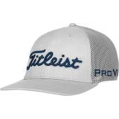Titleist Tour Snapback Mesh Adjustable Golf Hats in Light grey with navy script