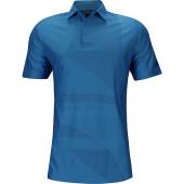 Adidas Primegreen Shapes Jacquard Golf Shirts in Blue rush with subtle print