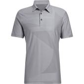 Adidas Primegreen Shapes Jacquard Golf Shirts in Light grey