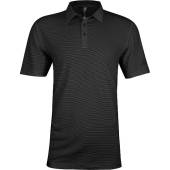 Adidas Primegreen Ottoman Pencil Stripe Golf Shirts in Black with grey stripes