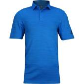 Adidas Primegreen Space Dye Stripe Golf Shirts in Blue rush