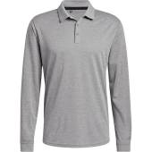 Adidas Primegreen UPF Heather Long Sleeve Golf Shirts in Grey three