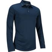 Adidas Primegreen UPF Heather Long Sleeve Golf Shirts in Crew navy