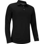 Adidas Primegreen UPF Heather Long Sleeve Golf Shirts in Black