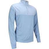 FootJoy Heather Yoke Half-Zip Golf Pullovers - FJ Tour Logo Available in Dusk blue with heather light blue chest