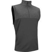 FootJoy Heather Yoke Half-Zip Golf Vests - FJ Tour Logo Available in Heather charcoal yoke with solid charcoal