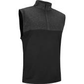 FootJoy Heather Yoke Half-Zip Golf Vests - FJ Tour Logo Available in Black with heather black chest
