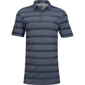 Adidas Primegreen 2-Color Stripe Golf Shirts in Crew navy with tonal stripes