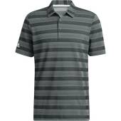 Adidas Primegreen 2-Color Stripe Golf Shirts in Linen green with tonal stripes
