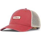 Titleist Charleston Mesh Snapback Adjustable Golf Hats in Island red with bone mesh