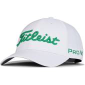 Titleist Tour Performance Adjustable Golf Hats in White with hunter green script