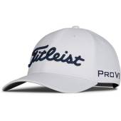 Titleist Tour Performance Adjustable Golf Hats in White with navy script