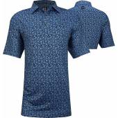 FootJoy ProDry Lisle Painted Floral Golf Shirts - FJ Tour Logo Available in Navy with floral print
