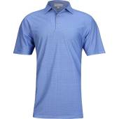 Peter Millar Pergola Performance Mesh Golf Shirts - Previous Season Style in Blue batik with subtle print