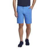 Peter Millar Shackleford Performance Hybrid Print Golf Shorts in Amazon blue with subtle print