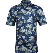 johnnie-o Prep-Formance Pensacola Golf Shirts in Lake blue with floral print