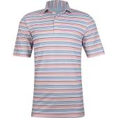 johnnie-o Prep-Formance Bensie Golf Shirts in Candy red with blue stripes