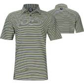 FootJoy ProDry Lisle Multi-Stripe Golf Shirts - FJ Tour Logo Available in White with ocean blue and key lime green stripes