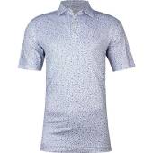 Peter Millar Roarin' 20s Performance Jersey Golf Shirts in White with novelty print