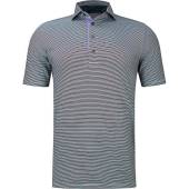 Greyson Clothiers Saranac Golf Shirts in Skystone grey with stripes