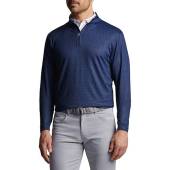 Peter Millar Perth Knockout Performance Quarter-Zip Golf Pullovers in Sport navy with skull print