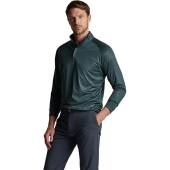 Peter Millar Crown Crafted Stealth Performance Quarter-Zip Golf Pullovers - Balsam Green in Balsam green with subtle print
