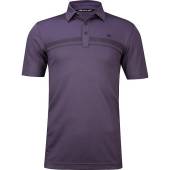 TravisMathew Meet In The Lobby Golf Shirts in Sweet grape with chest stripes