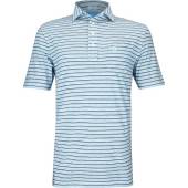 johnnie-o Grady Golf Shirts in Bondi blue with multicolor stripes