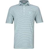 johnnie-o Grady Golf Shirts in Parakeet green with multicolor stripes