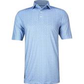 johnnie-o Prep-Formance Adler Golf Shirts in Lake blue with subtle print