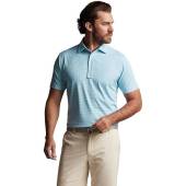 Peter Millar Crown Crafted Andalusian Tile Performance Jersey Golf Shirts - Tour Fit in Light blue with subtle print