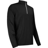 FootJoy Lightweight Solid Midlayer Quarter-Zip Golf Pullovers - FJ Logo Tour Available in Black