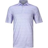 Peter Millar Sterling Performance Jersey Golf Shirts in Shaved ice purple with subtle print
