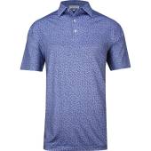 Peter Millar Sterling Performance Jersey Golf Shirts in Port blue with subtle print
