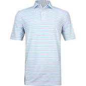Peter Millar Joan Performance Jersey Golf Shirts in Moonflower purple with light blue and green stripes
