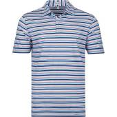 Peter Millar Joan Performance Jersey Golf Shirts - HOLIDAY SPECIAL in Starboard blue red and green stripes