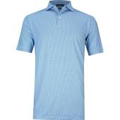 Peter Millar Crown Crafted North Star Performance Jersey Golf Shirts - Tour Fit in Blue frost with subtle print