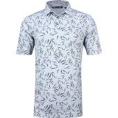 TravisMathew Downhill Golf Shirts - ON SALE in Heather silver bullet with novelty print