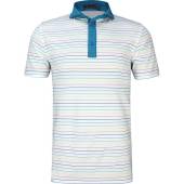 G/Fore Multi Stripe Golf Shirts - HOLIDAY SPECIAL in White with multi-color stripes