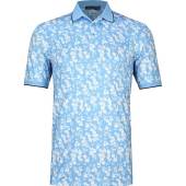 G/Fore Blossom Golf Shirts - ON SALE in Cielo blue with floral print