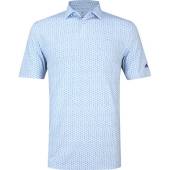 Adidas Go-To Print Golf Shirts in Blue dawn with subtle print