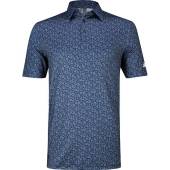 Adidas Ultimate365 Allover Print Golf Shirts in Collegiate navy with floral print