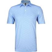 Adidas Ultimate 365 Allover Print Golf Shirts in Blue fusion with floral print
