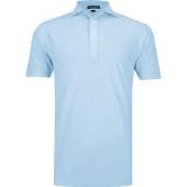 Peter Millar Crown Crafted Soul Performance Mesh Golf Shirts - Tour Fit in Blue frost