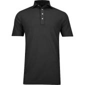 Peter Millar Crown Crafted Soul Performance Mesh Golf Shirts - Tour Fit in Black