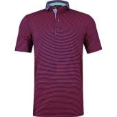 Greyson Clothiers Arcadia Golf Shirts in Abyss purple with black stripes