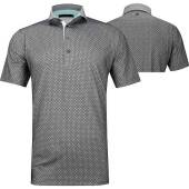 Greyson Clothiers Cycles of Circles Golf Shirts in Matterhorn grey with novelty moon print