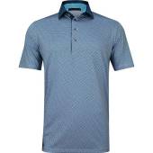 Greyson Clothiers Waves Golf Shirts in Storm blue with novelty wave pattern
