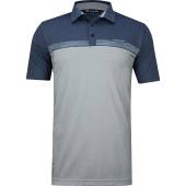 TravisMathew Last Minute Golf Shirts in Dress blues with grey color block