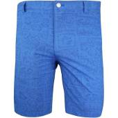 Peter Millar Shackleford Delos Paisley Performance Hybrid Golf Shorts in Sapphire blue with paisley print